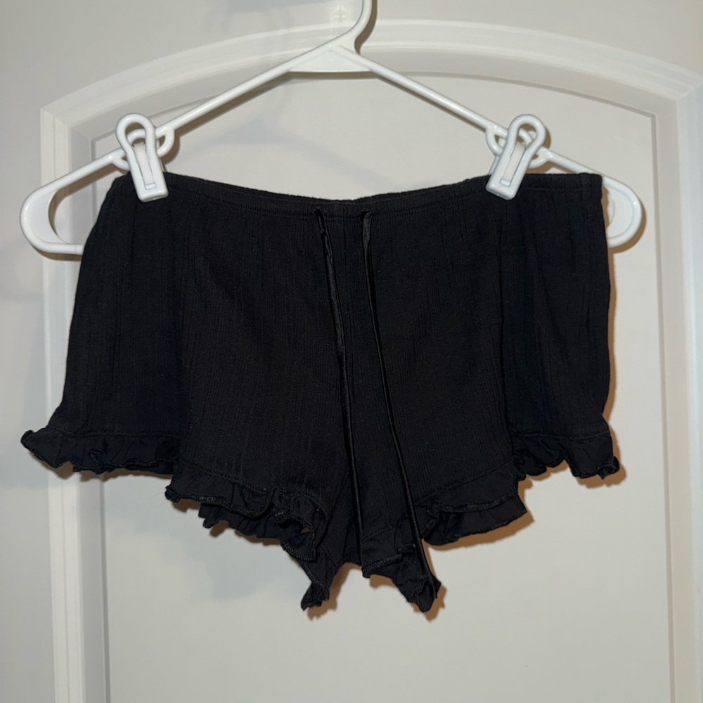 Victoria's Secret Black Ruffle Pajama Shorts